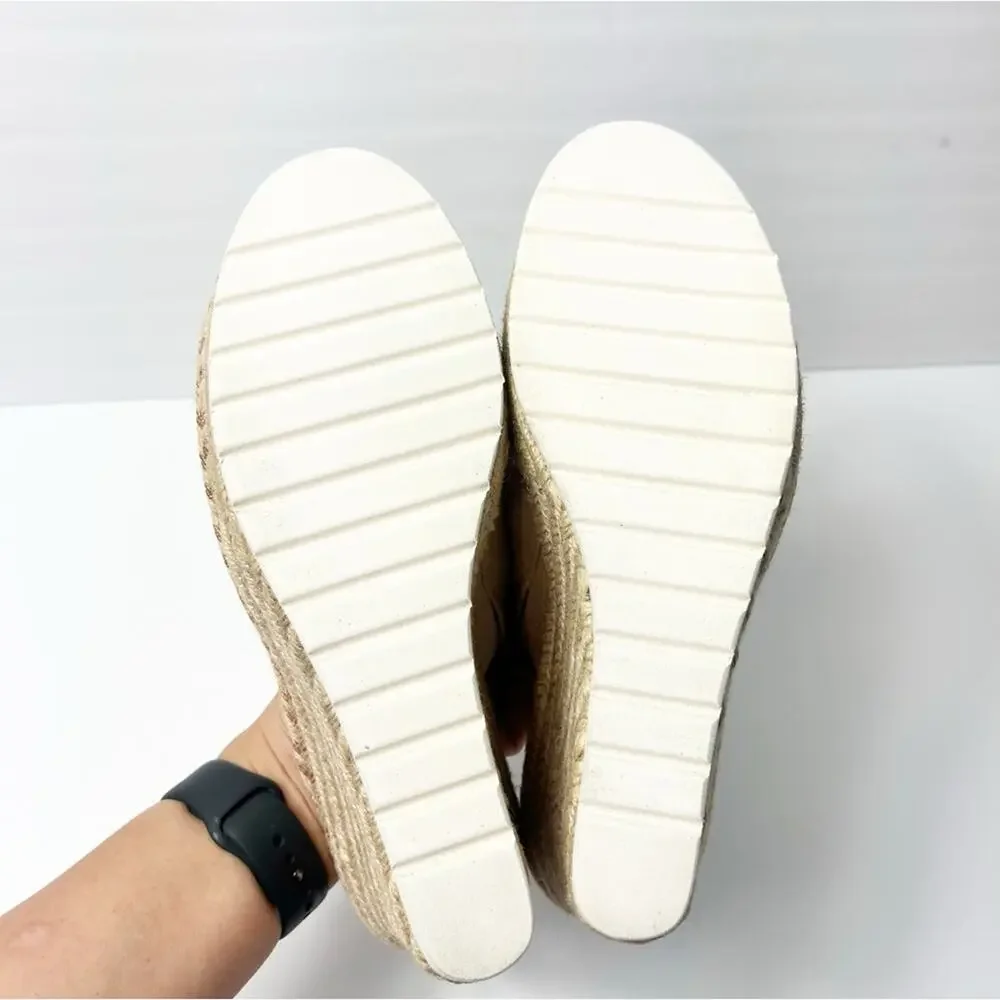 TOMS MONICA MULE SUEDE PLATFORM WOMEN LIGHT PINK WEDGE SANDALS SIZE 10